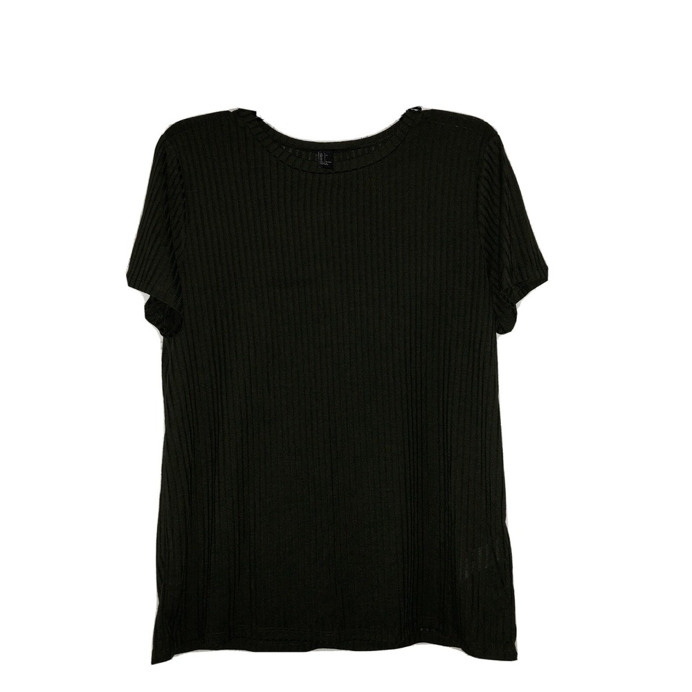New Forever 21 Top Size Large Forest Green short sleeve Striped